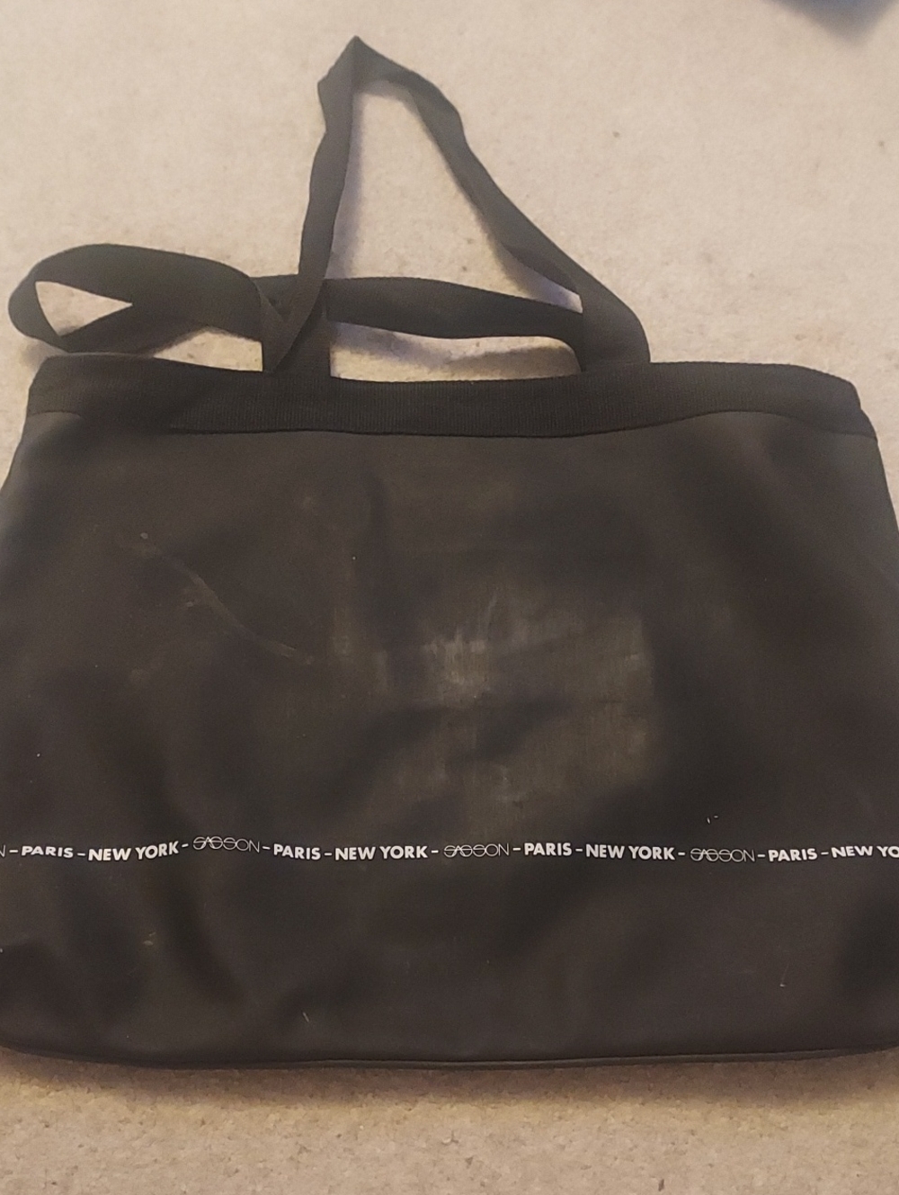 Sasson Black City Logo Tote Vintage